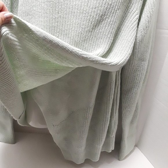 Banana Republic Wool Blend Popover Knit Sweater Butterfly Front Dusty Aqua XL - Picture 9 of 13